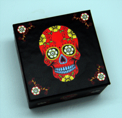Red Day of the Dead Mirror Box
